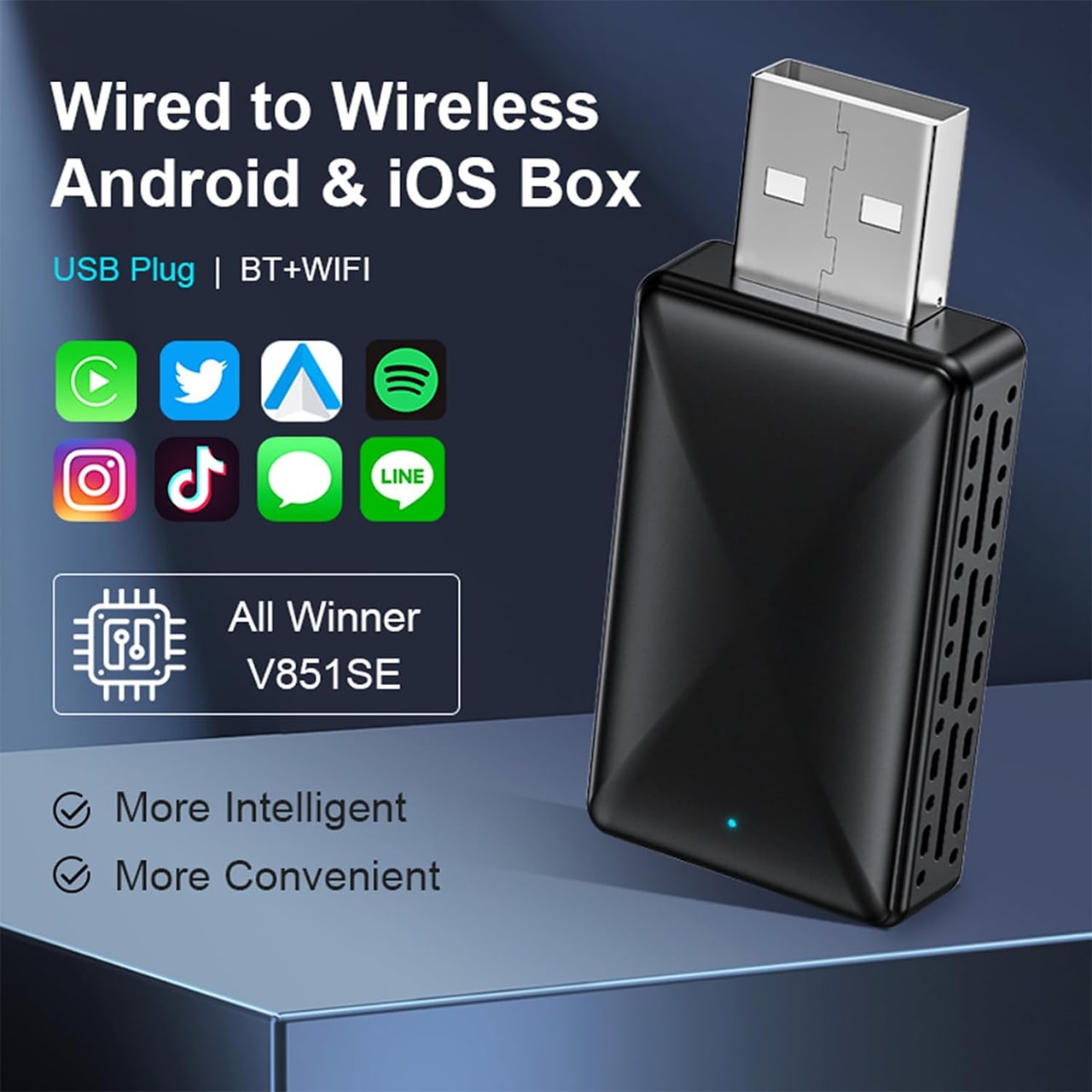 CarPlay, USB klíč pro bezdrátové připojení automobilu s Apple CarPlay a Android Auto