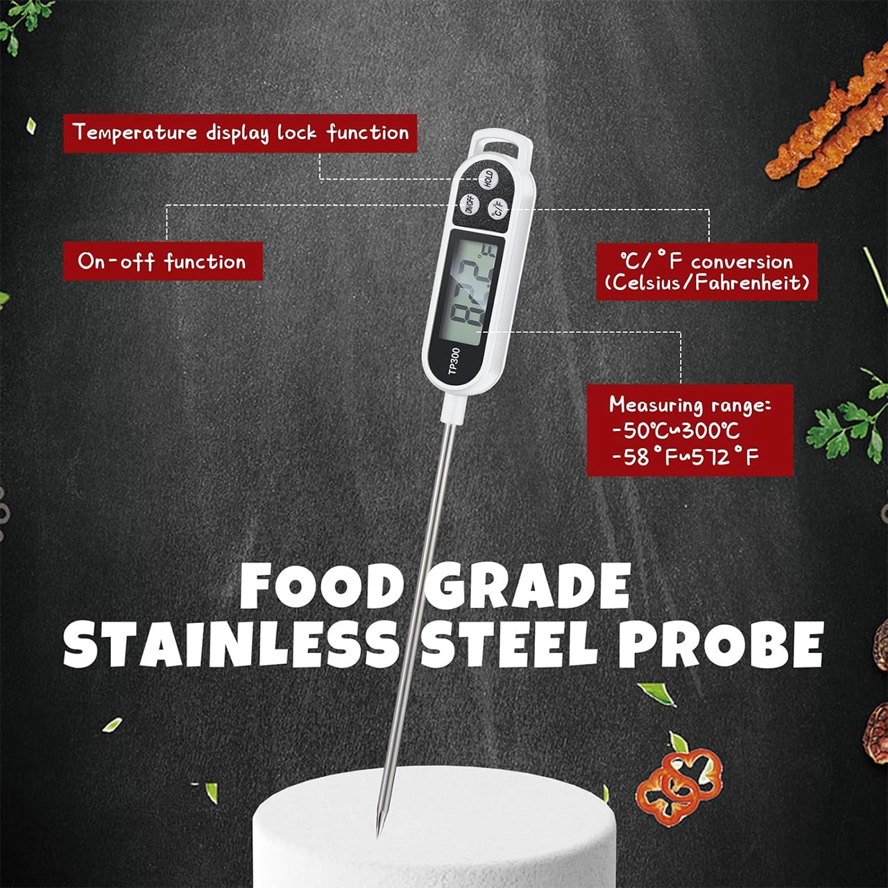 FoodMeter, elektronický digitální teploměr pro měření teploty potravin a tekutin