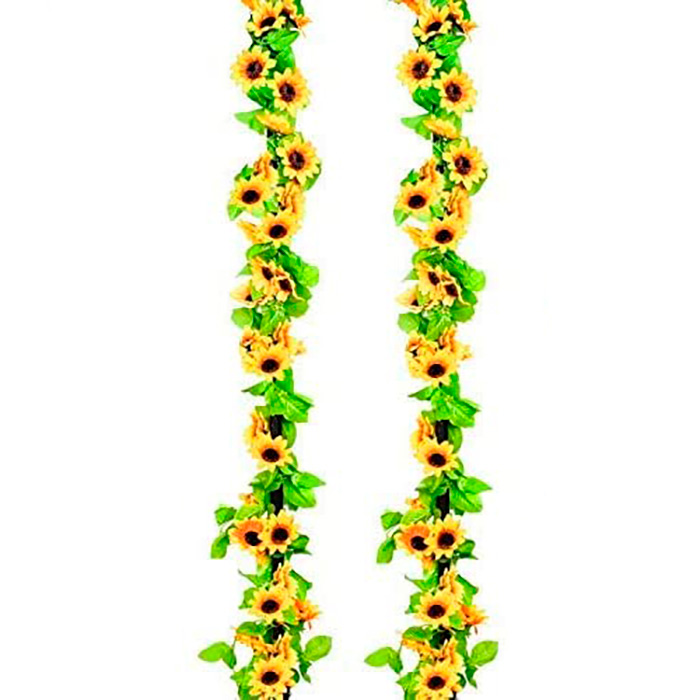 GarlandSunflower, umělý slunečnicový věnec s přírodním vzhledem (2 kusy)