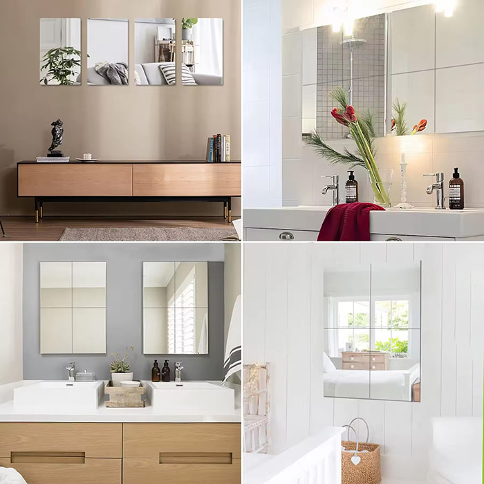 ReflectMirror, samolepící nálepky na zeď s efektem zrcadla (4 kusy) - Image 8