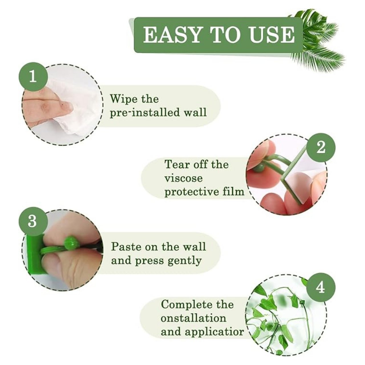 Vines, samolepicí držáky rostlin a popínavé rostliny (100 kusů)